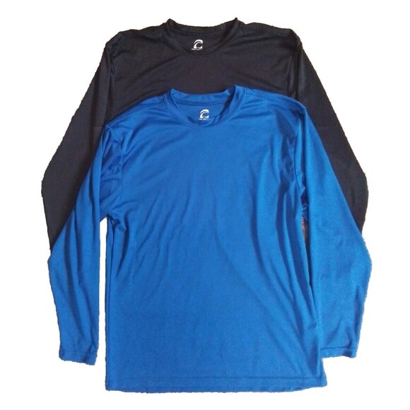 Epic Sports Size Youth XL Polyester Thermal Long Sleeve Set 2 Shirts Blue Black - Picture 1 of 5